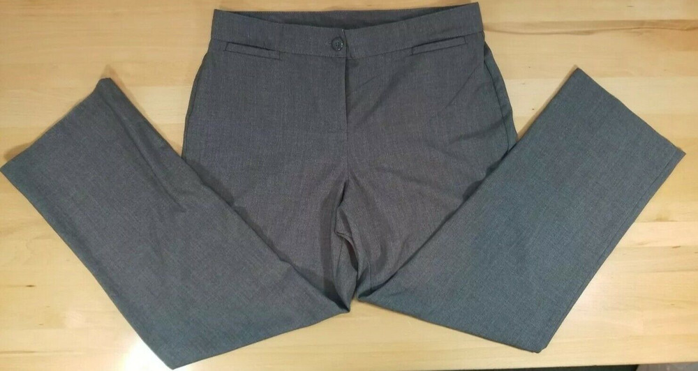 Briggs Womens Grey Dress Pants Size 12S Career Trouser Button Front 28” inseam